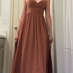 Revelry Cinnamon Rose Bowie Chiffon Dress